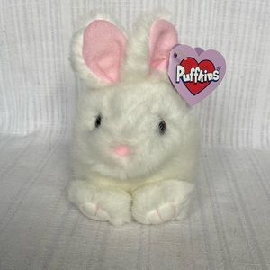 "Lucky" - White Puffkins Plush Bunny Rabbit by Swibco